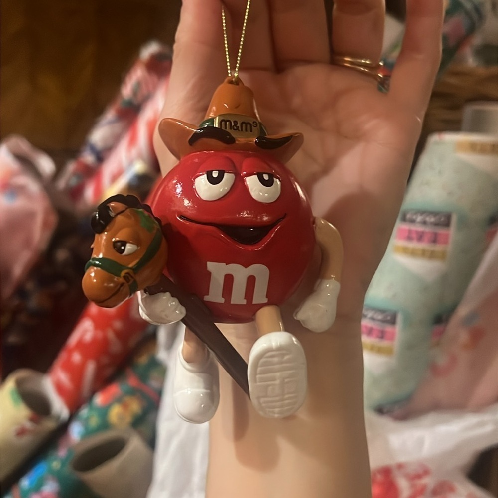 ❤️Vintage M&M’s Red Christmas Horse Ornament